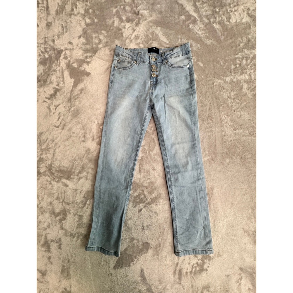 7 For All Mankind Girls The Peggi Jeans Size 12‎ Button Fly Light Wash